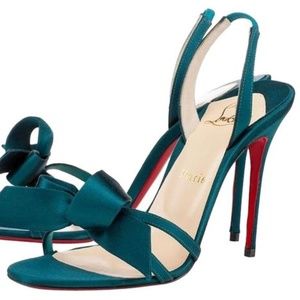 Christian Louboutin Blue Grusanda100 Satin Sandals